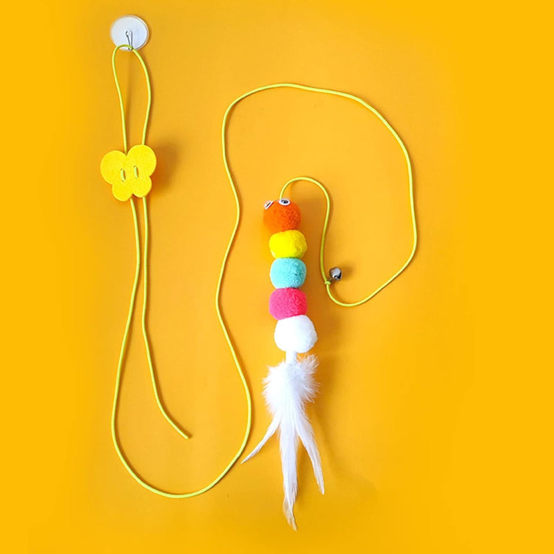 HKM-7271229 Interactive Hanging Cat Toy with Adjustable Elastic Rope for Indoor Cats, Durable and Safe Plush Design