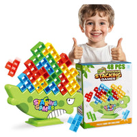HKM-727123 Kids Educational Stacking Balance Blocks Game - 48 Piece Plastic Puzzle Toy