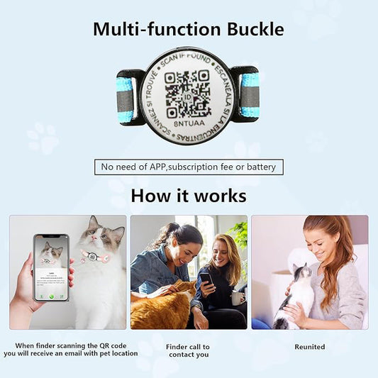 HKM-7273021 Anti-Lost QR Code Pet Collar with Reflective Stripe and Silicone Case