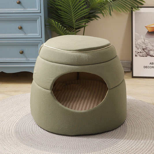 HKM-7273789 Multi-Functional Tree Hole Cat Litter House for Small Dogs and Cats - Cozy Kennel for Teddy Pomeranians