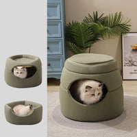 HKM-7273789 Multi-Functional Tree Hole Cat Litter House for Small Dogs and Cats - Cozy Kennel for Teddy Pomeranians