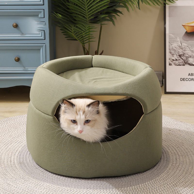 HKM-7273789 Multi-Functional Tree Hole Cat Litter House for Small Dogs and Cats - Cozy Kennel for Teddy Pomeranians