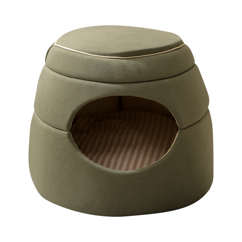 HKM-7273789 Multi-Functional Tree Hole Cat Litter House for Small Dogs and Cats - Cozy Kennel for Teddy Pomeranians
