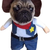 HKM-7273917 Denim Cowboy Costume for Pets - Stylish Dog and Cat Role Play Outfit