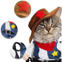HKM-7273917 Denim Cowboy Costume for Pets - Stylish Dog and Cat Role Play Outfit