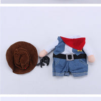 HKM-7273917 Denim Cowboy Costume for Pets - Stylish Dog and Cat Role Play Outfit