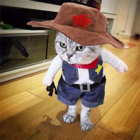 HKM-7273917 Denim Cowboy Costume for Pets - Stylish Dog and Cat Role Play Outfit