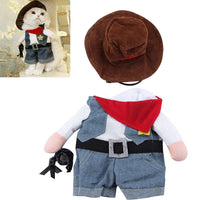 HKM-7273917 Denim Cowboy Costume for Pets - Stylish Dog and Cat Role Play Outfit