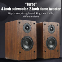 HKM-727443 Wooden HiFi Bluetooth Speaker 2.0 Home Theatre System with Enhanced Bass for PC and TV