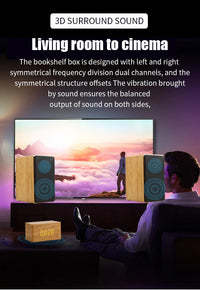 HKM-727443 Wooden HiFi Bluetooth Speaker 2.0 Home Theatre System with Enhanced Bass for PC and TV