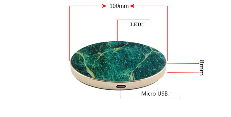 HKM-727507 Aluminum Wireless Charger with Qi Standard and LED Indicators, 5W/7.5W/10W Charging Power
