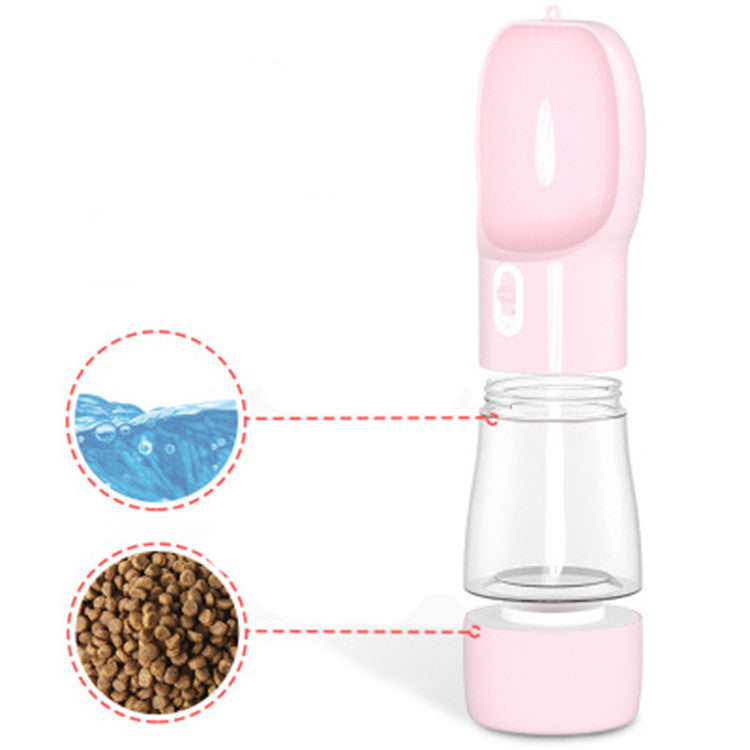 HKM-7275581 Portable Dog Food and Water Cup for Pets - 258ML Water, 200ML Food Capacity