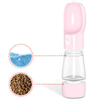 HKM-7275581 Portable Dog Food and Water Cup for Pets - 258ML Water, 200ML Food Capacity