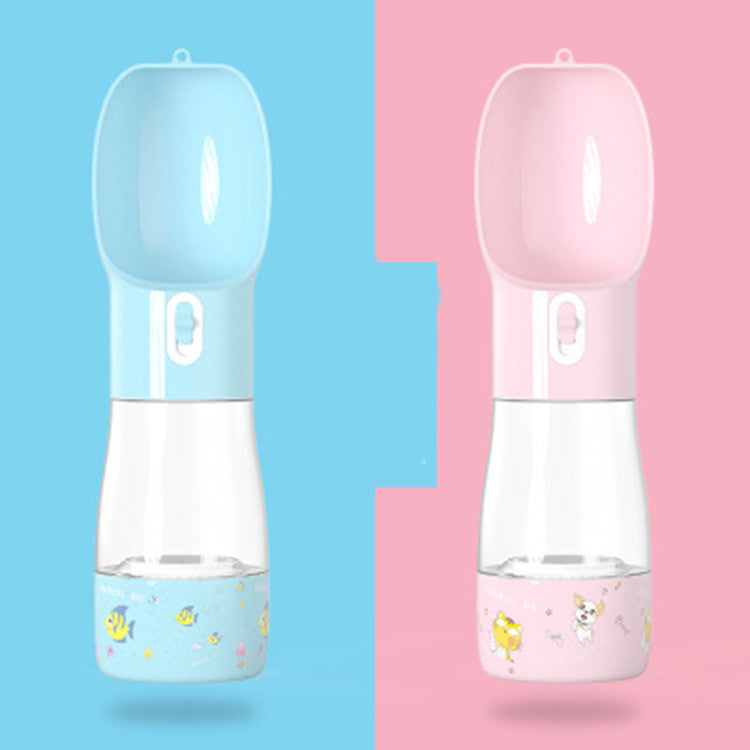 HKM-7275581 Portable Dog Food and Water Cup for Pets - 258ML Water, 200ML Food Capacity