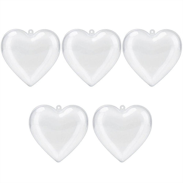 HKM-727571 5PCS Clear Plastic Christmas Tree Baubles for DIY Holiday Decorations