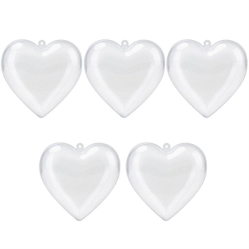HKM-727571 5PCS Clear Plastic Christmas Tree Baubles for DIY Holiday Decorations