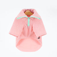 HKM-7276093 High Neck Zip Dog Vest in Pink - Fashionable Minimalist Design for Pets