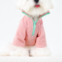 HKM-7276093 High Neck Zip Dog Vest in Pink - Fashionable Minimalist Design for Pets