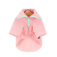 HKM-7276093 High Neck Zip Dog Vest in Pink - Fashionable Minimalist Design for Pets