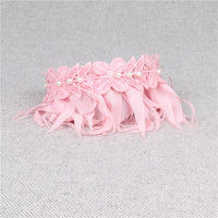 HKM-7277117 Adjustable Pink and White Dog Saliva Towel Bib for Small to Medium Dogs