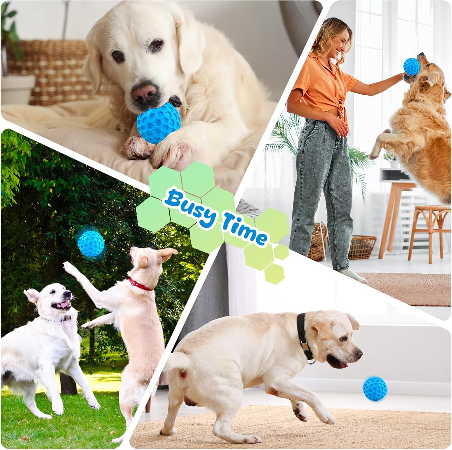 HKM-7278141 Durable Squeaky Balls for Large Dogs - Indestructible Interactive Toy for Aggressive Chewers