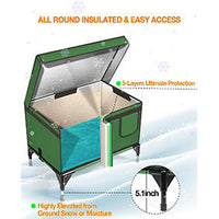 HKM-7278781 Outdoor Insulated Foldable Cat Cage for Delivery Rooms - Green, Multiple Sizes Available