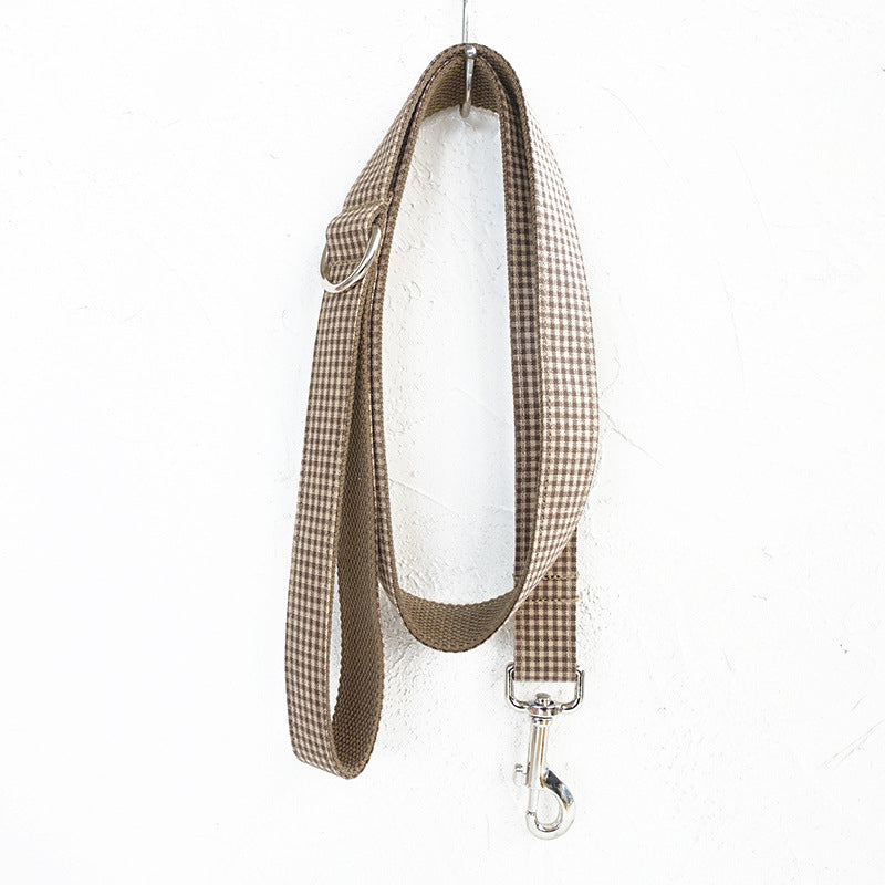 HKM-7279293 Pet Supplies Dog Pen Bowknot Accessories Set in Coffee Grid, Available Sizes XS to XL