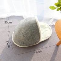 HKM-7279549 Washable Semi-Closed Felt Pet Nest Bed for Cats and Dogs in Pumpkin Style