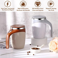 HKM-728019 Self-Stirring Electric Coffee Mug with Lid, Portable Automatic Mixing Coffee Cup