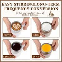 HKM-728019 Self-Stirring Electric Coffee Mug with Lid, Portable Automatic Mixing Coffee Cup