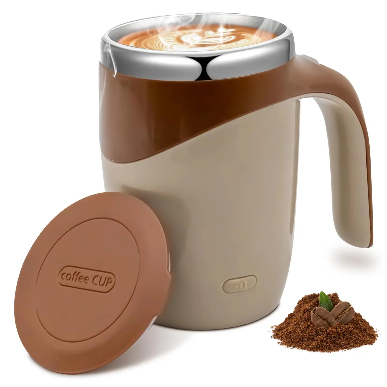 HKM-728019 Self-Stirring Electric Coffee Mug with Lid, Portable Automatic Mixing Coffee Cup