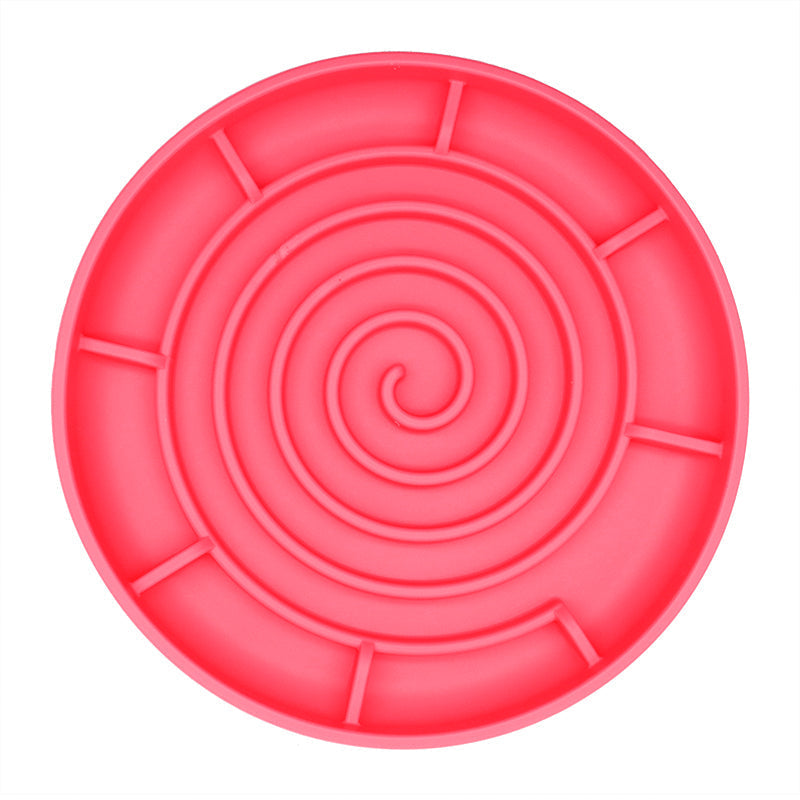 HKM-7280317 Anti-Tumble Dog Slow Food Bowl in Multiple Colors - Silicone Design, 205x205x30mm