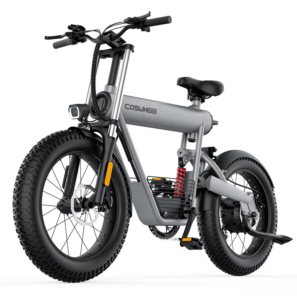 HKM-728147 Electric Fat Tire Bike with 500W/1000W/1500W Motor, 45km/h Speed, 7-Speed Gears, Aluminum Frame, and Integrated Battery