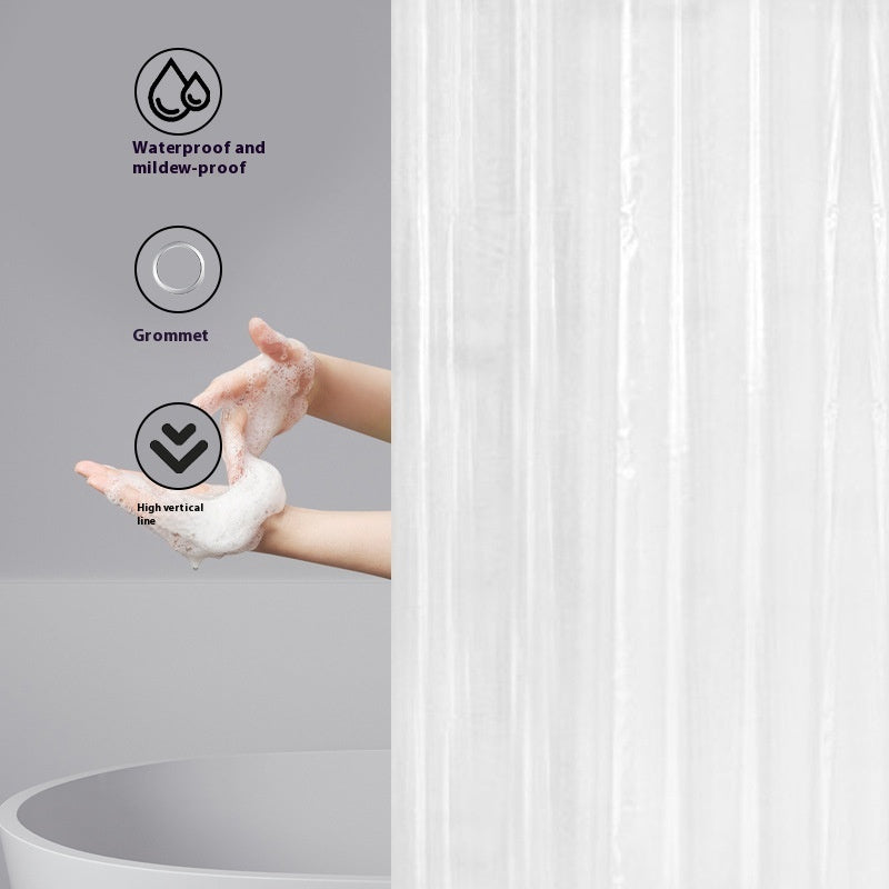 HKM-728147 Transparent PEVA Shower Curtain for Bathroom - Waterproof and Mildew-Proof, 180x180cm/200cm Options