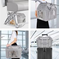 HKM-7281725 Breathable Portable Dog and Cat Backpack Carrier Bag with Stiff Base and Frame