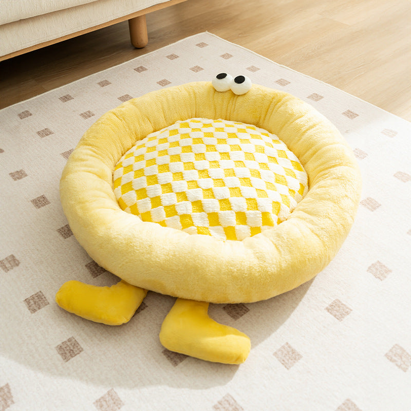 HKM-7282749 Cozy Thickened Plush Sleeping Mat for Pets - Ideal Dog and Cat Bed Nest