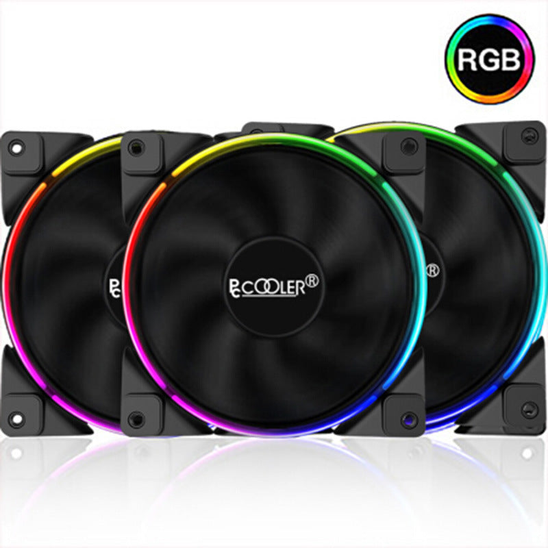 HKM-728275 RGB Chassis Fan Kit with Hydraulic Bearings - 120mm, Max 31.4 dBA Noise Level, Air Volume 54.51 CFM, Speed 1000-1800 RPM
