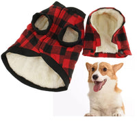 HKM-7283645 Warm Autumn & Winter Plaid Detachable Hat Pet Dog Jacket