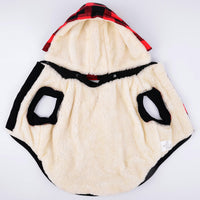 HKM-7283645 Warm Autumn & Winter Plaid Detachable Hat Pet Dog Jacket