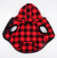 HKM-7283645 Warm Autumn & Winter Plaid Detachable Hat Pet Dog Jacket