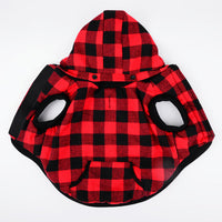 HKM-7283645 Warm Autumn & Winter Plaid Detachable Hat Pet Dog Jacket