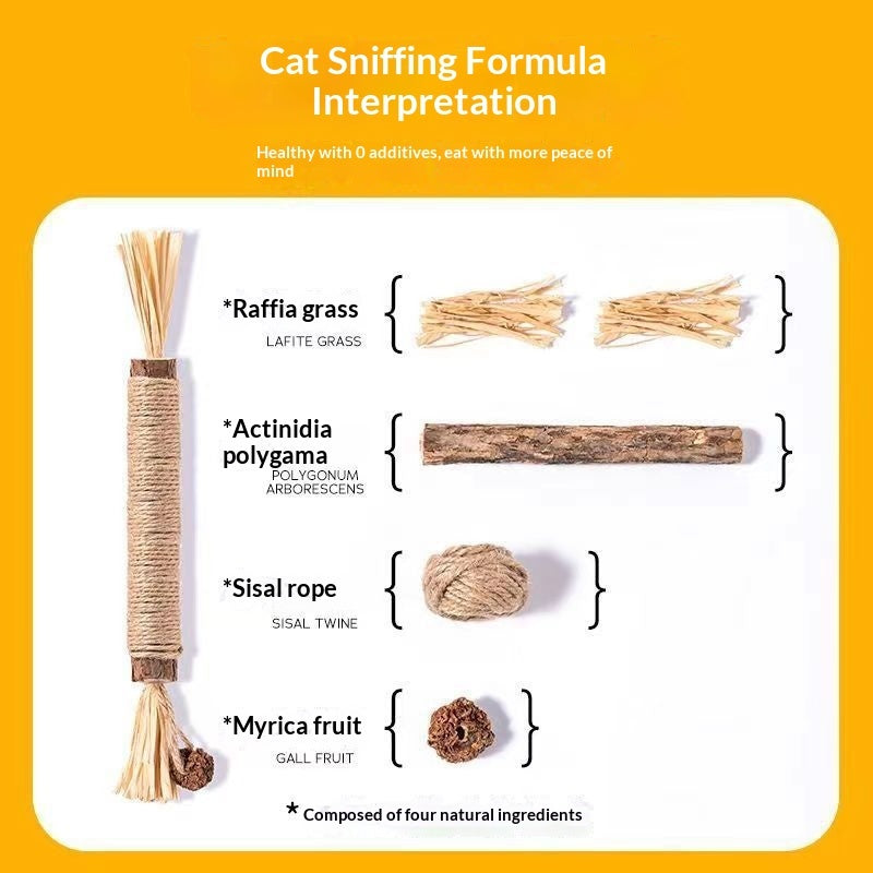 HKM-7283901 Catnip Teething Sticks for Cats - Set of 3 Sisal Pet Toys in Various Sizes