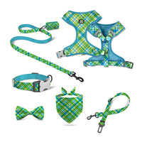 HKM-7284541 Pet Supplies Pink Sunflower Four-Piece Pet Chain Set with Collar, Harness, Leash, and Bin Bag