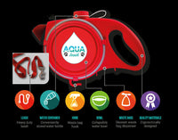 HKM-7285053 Portable Multifunctional Pet Leash with Water Bottle Holder, Durable ABS and PP Material, Ideal for Dogs