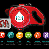 HKM-7285053 Portable Multifunctional Pet Leash with Water Bottle Holder, Durable ABS and PP Material, Ideal for Dogs