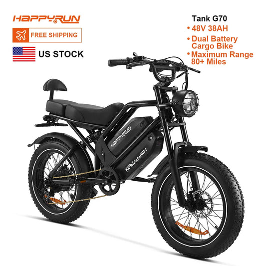 HKM-728531 Dual Battery 2000W Fast Electric Cargo Bike - Max Speed 60 km/h, 48V Streetbike