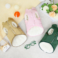 HKM-7285821 Stylish Dog Vest with Stand Collar in Cotton Fabric - Sizes S to XXL, Available in Pink, Green, Khaki