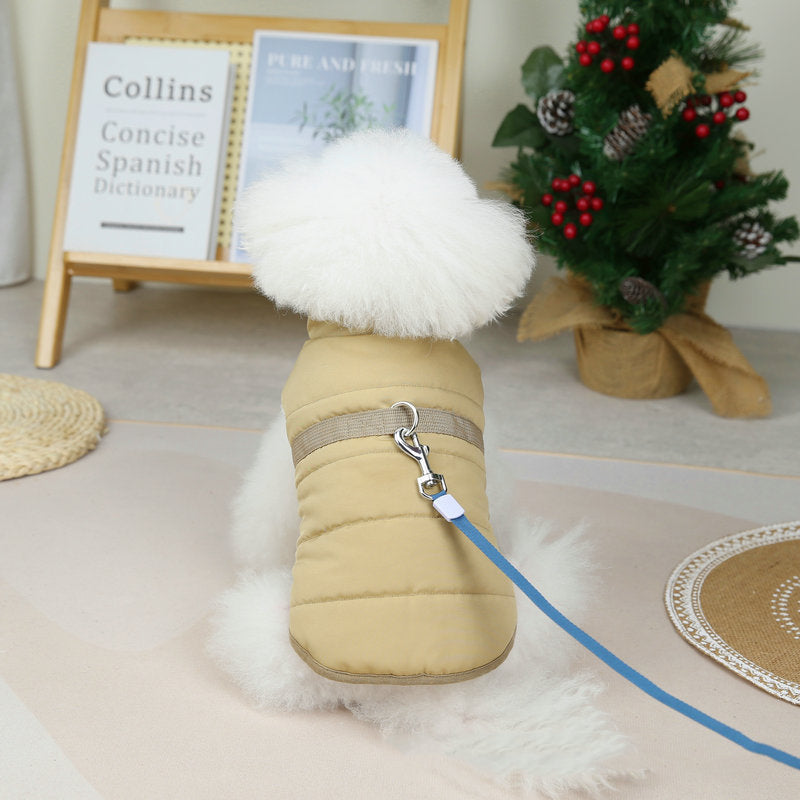 HKM-7285821 Stylish Dog Vest with Stand Collar in Cotton Fabric - Sizes S to XXL, Available in Pink, Green, Khaki