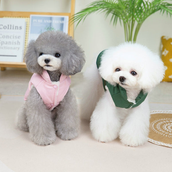 HKM-7285821 Stylish Dog Vest with Stand Collar in Cotton Fabric - Sizes S to XXL, Available in Pink, Green, Khaki