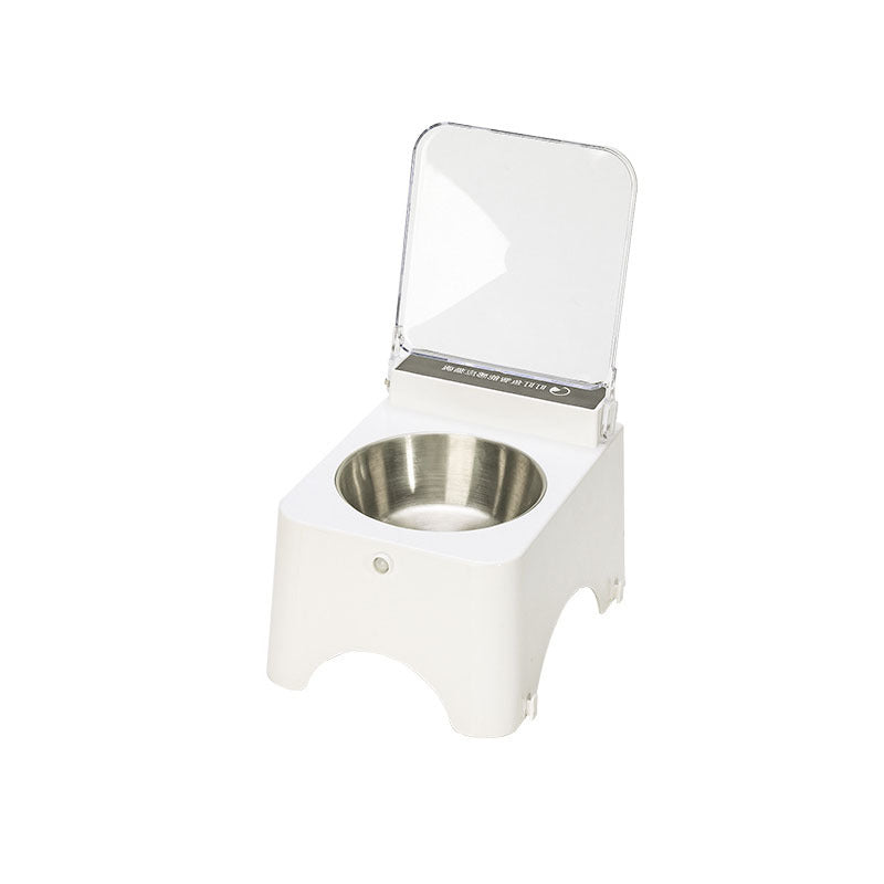 HKM-7287229 Automatic Cat Bowl Feeder with Lid-Opening Mechanism - Available in Plastic, Stainless Steel, and Ceramic